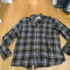 Wrangler Navy and Yellow Plaid Shirt